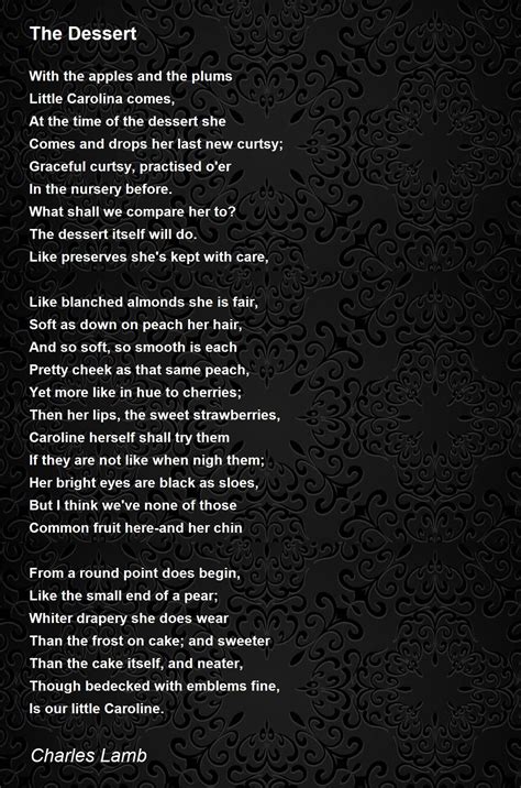 The Dessert Poem By Charles Lamb Poem Hunter