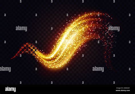 Golden Wave With Sparkle Bokeh Abstract Light Effect Vector