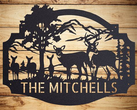 Personalized Cut Metal Deer Signs Indoor Outdoor TMS246 Tom Pham Designs