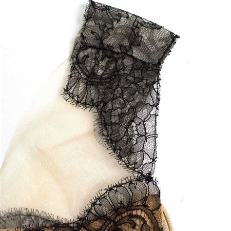 Adriana Minari Nude Black Lace Mini Dress Gem
