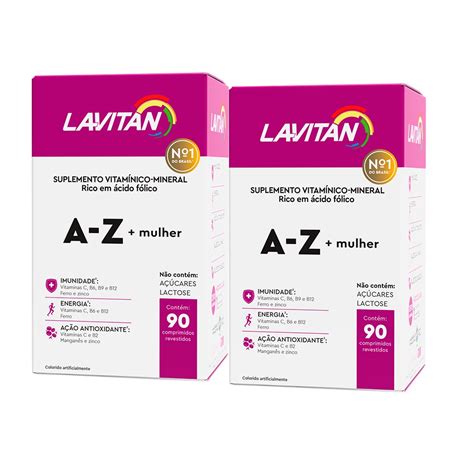 Multivitamínico Lavitan AZ Mulher 90 Comprimidos 2 Caixas Shopee Brasil