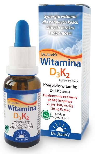 Dr Jacob S Witamina D3 K2 MK 7 800jm Krople 20ml Witaminy Witamina