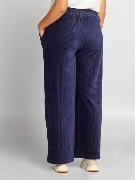 Pantalon Jogging En Velours Bleu Kiabi 22 00