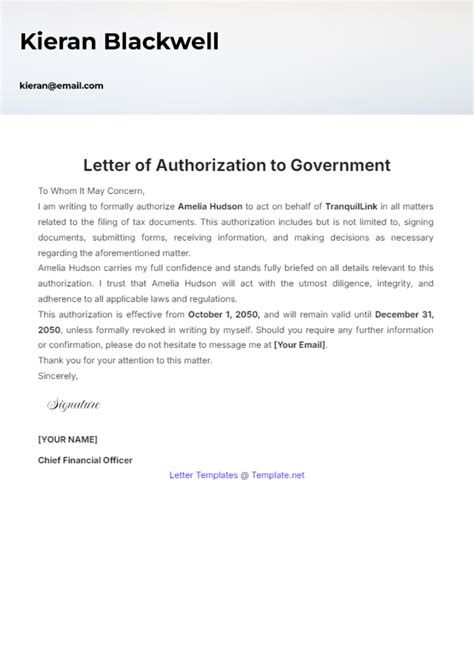 Free Government Letter Templates Editable And Printable