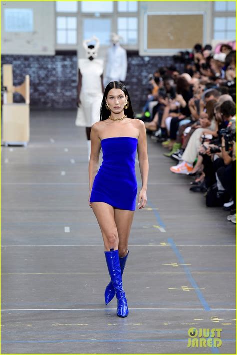 Bella Hadid Rocks Electric Blue Looks For Off White Fashion Show