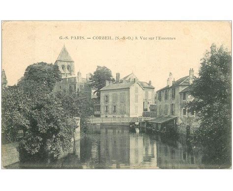 carte postale ancienne 91 CORBEIL ESSONNES Vue sur la Rivière 1907