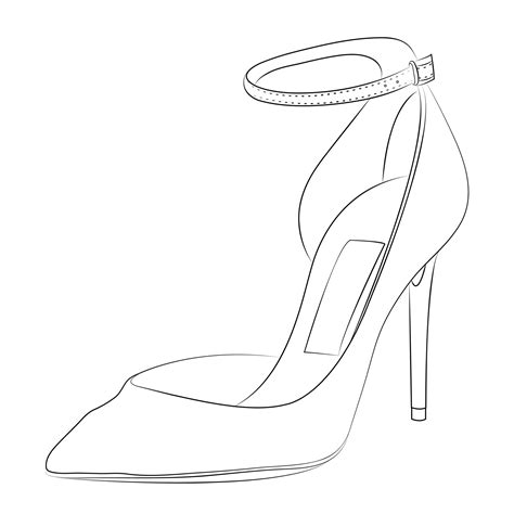 zapatos de tacones altos delinean el elemento de diseño vectorial de