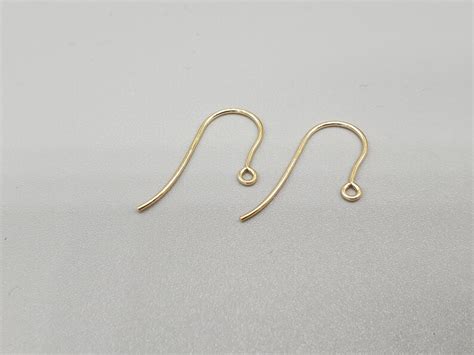 Pair Of 9Ct 9K Yellow Gold Earring Hooks 0 7mm Wire Hooks Etsy