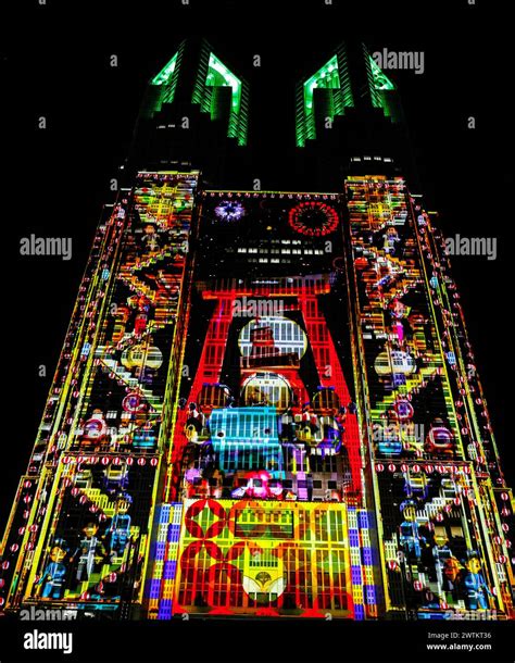 World Largest Projection Mapping Show In Shinjuku Tokyo Stock Photo Alamy