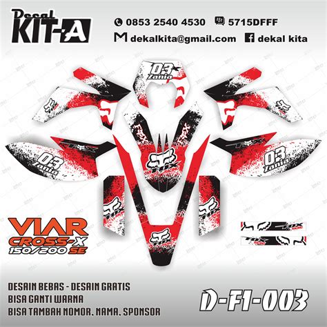 Decal Viar Cross X 200 Decal Viar Cross 150 Sticker Striping Stiker