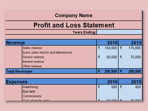 Excel Of Template Income Statement Xlsx Wps Free Templates