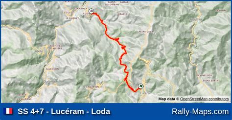 SS 4 7 Lucéram Loda stage map Rallye National de Drap 2022 Coupe