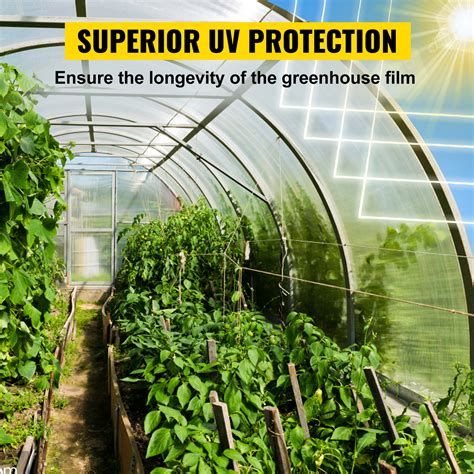 Vevor Greenhouse Film 10 X 100 Greenhouse Plastic Sheeting 6 Mil