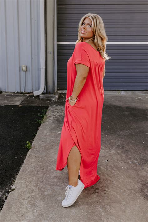 Just My Type T Shirt Maxi In Red Curves • Impressions Online Boutique