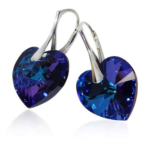 Swarovski Srebrne Kolczyki Serca Heliotrope Allegro Pl