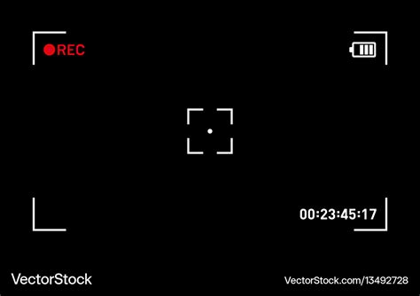 Camera recording viewfinder black screen Vector Image