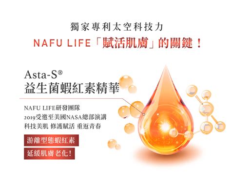 Nafu Life全瑩生技 科技保養—獨家專利原料asta S超級蝦紅素