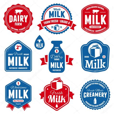 Milk labels — Stock Vector © emberstock #28089711