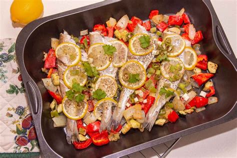 Lemon baked whiting with roasted vegetables – The Tasty Chilli