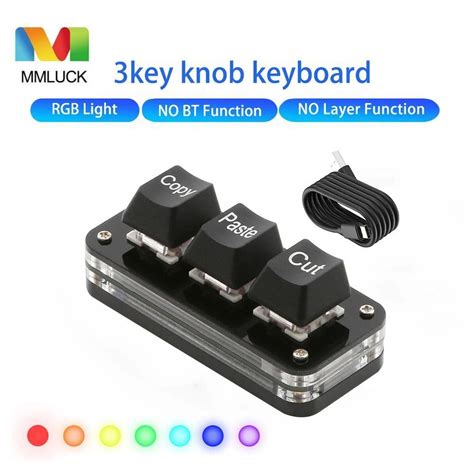 Mmluck Copy Paste Cut Keypad Teclado Vermelho Switch Hot Swap Custom Mini Mec Nico Acr Lico