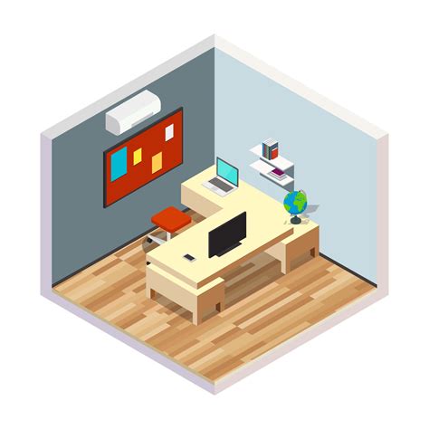 Isometric Workspace Vector Art At Vecteezy