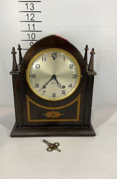 Gilbert 1807 Mantle Clock With Key 10in Tall 8in Long Hash Auctions