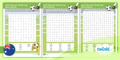 2023 Women S World Cup Word Search Pack Teacher Made