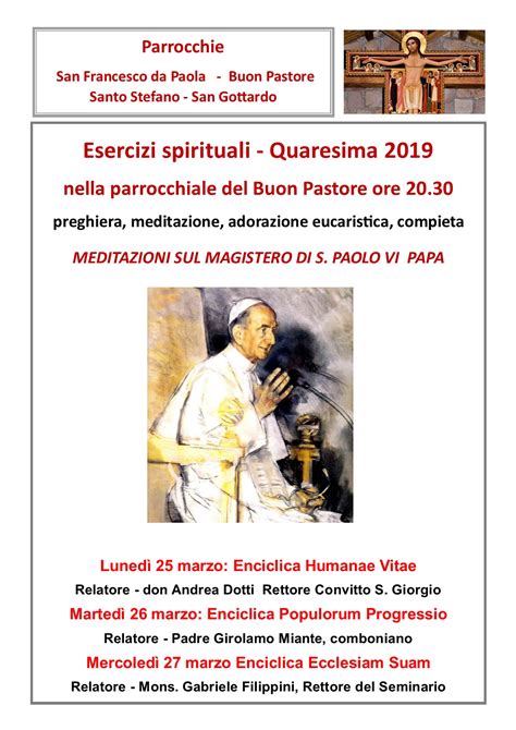 Esercizi Spirituali Quaresima 2019 Parrocchia San Francesco Da Paola