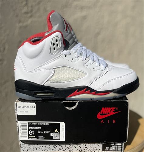 Jordan 5 Retro “fire Red Silver Tongue” Gs Gem