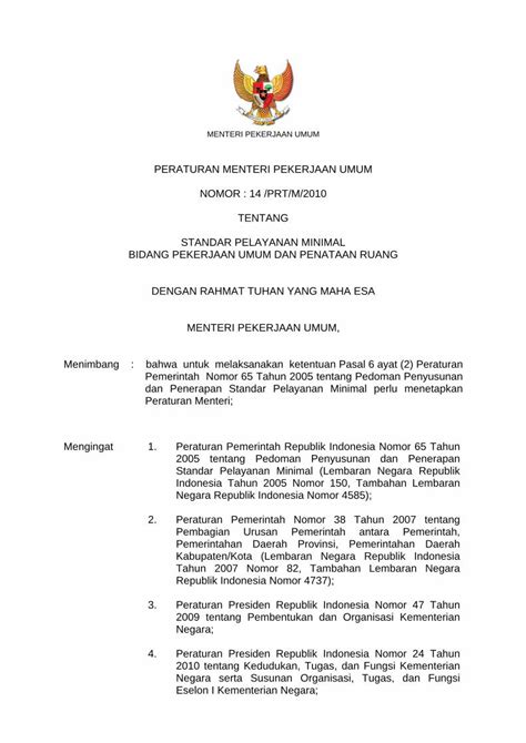 PDF Peraturan Menteri Pekerjaan Umum Nomor 14 Tahun 2010 Tentang