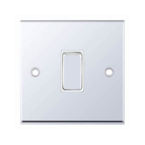 Selectric 7mpro 301 Polished Chrome 1 Gang 10a 2 Way Switch With White Insert Express Electrical