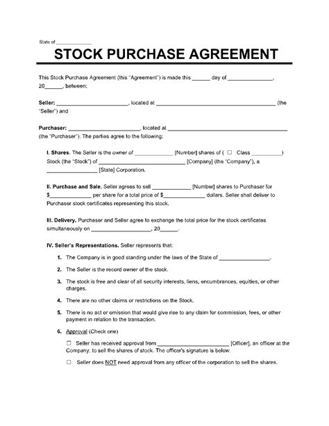 Stock Purchase Agreement Template Updated 2021 CocoDoc