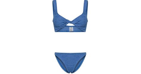 Hunza G Juno Crinkled Bikini Set In Blue Lyst