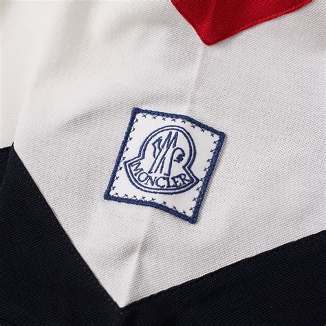 Moncler Gamme Bleu Tricolour Stripe Polo Navy End Us