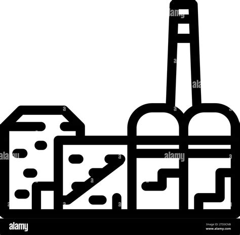 Energy Plant Biomass Line Icon Vector Illustration Stock Vector Image