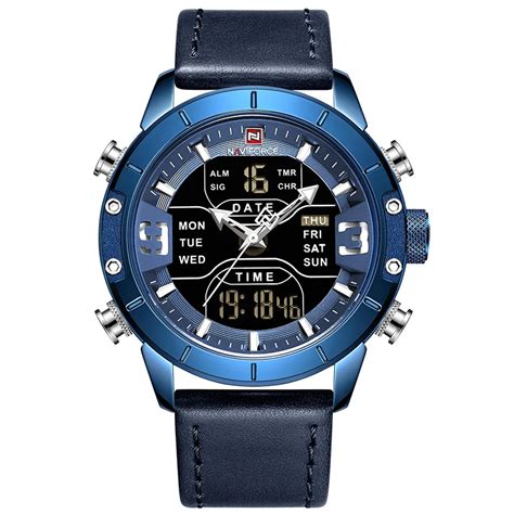 NAVIFORCE мужские часы Топ люксовый бренд мужские кожаные кварцевые ...