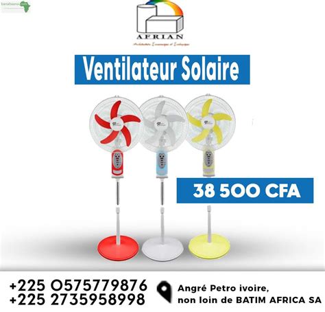 Appels D Offres Vente De Ventilateur Solaire Abidjan Banabaana