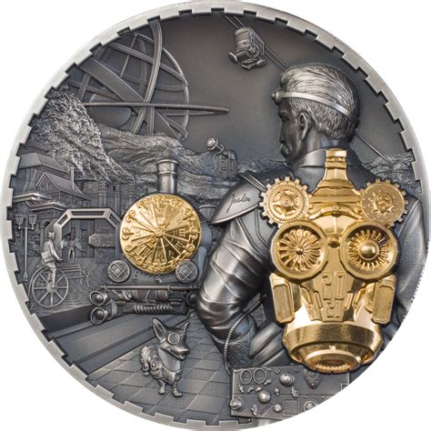 Cook Islands 20 Dollars 2021 Steampunk 2 JET PACK 3 Oz Silver Coin