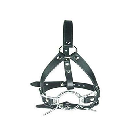 Buy Bdsm Spider Open Mouth Gag Metal Oral Fixation Sex Ring Leather