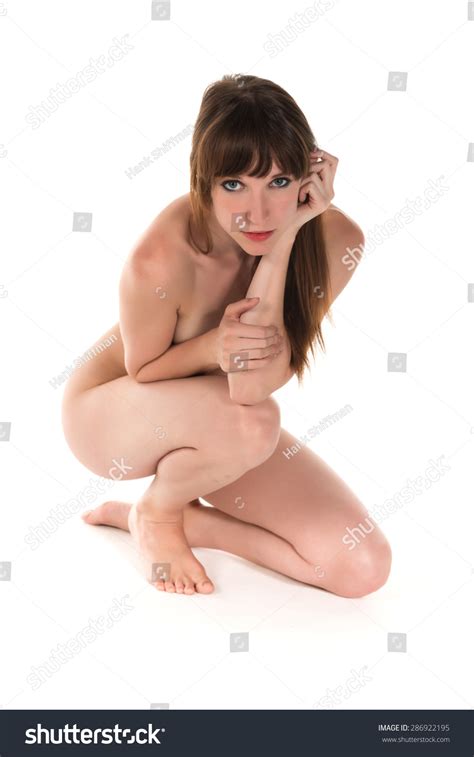 Tall Slender Brunette Nude On White Stock Photo Shutterstock