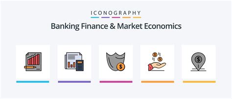 Banking Finance And Market Economics Line Filled 5 Icon Pack Including