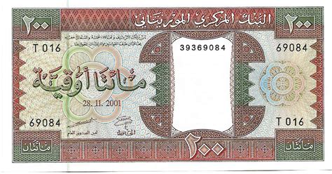 Mauritania - 200 ouguiya 2001 unc currency note - KB Coins & Currencies