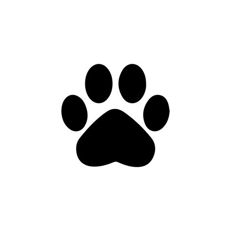 Set of animal paw print. Dog or cat footprint vector icon illustration