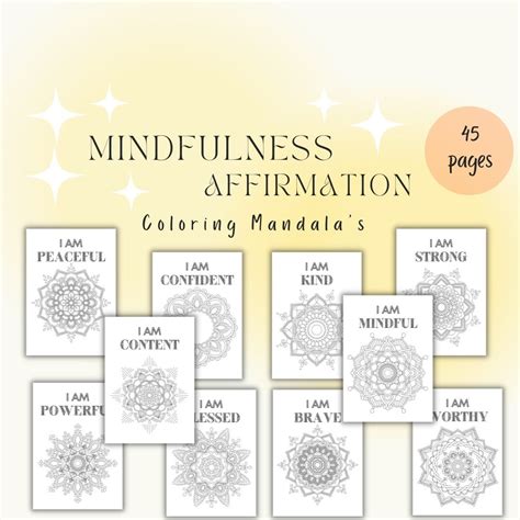 Healing Mandalas Printable Coloring Book Affirmations PDF Mindfulness Coloring Coloring Therapy ...