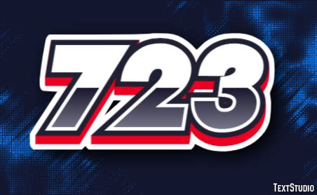 723 Text Effect and Logo Design Number