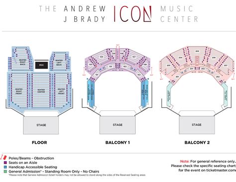 Seating Charts – The Andrew J Brady ICON Music Center