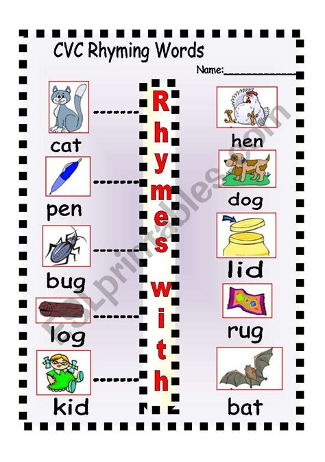 Cvc Rhyming Word List