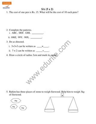 Class Cbse Maths Sample Paper Term Model Pdf