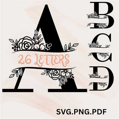 Split Monogram Alphabet Svg Png Flourish Split Monogram Letters