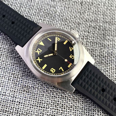 20ATM Vintage Military 38mm Tandorio Black Dial NH35 Pilot Automatic